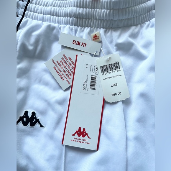 Size Small Unisex Kappa Tracksuit Pants White BNWT - Picture 3 of 4